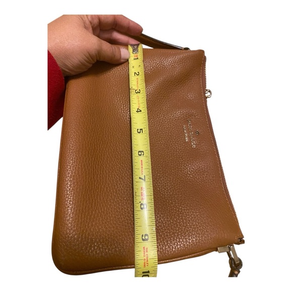 Kate Spade Leila Triple Gusset Crossbody Bag Warm Gingerbread Pebbled Leather - Picture 13 of 13